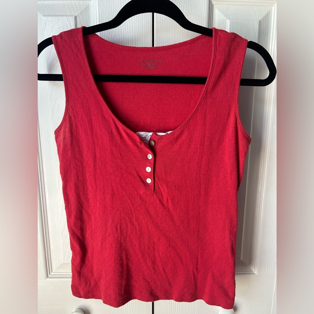 Charter Club cute red sleeveless top - size petite P/P - excellent condition